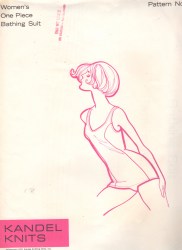 7 MS ONE PC BATHING SUIT STRETCH KANDEL KNITS PATTERN 8-18